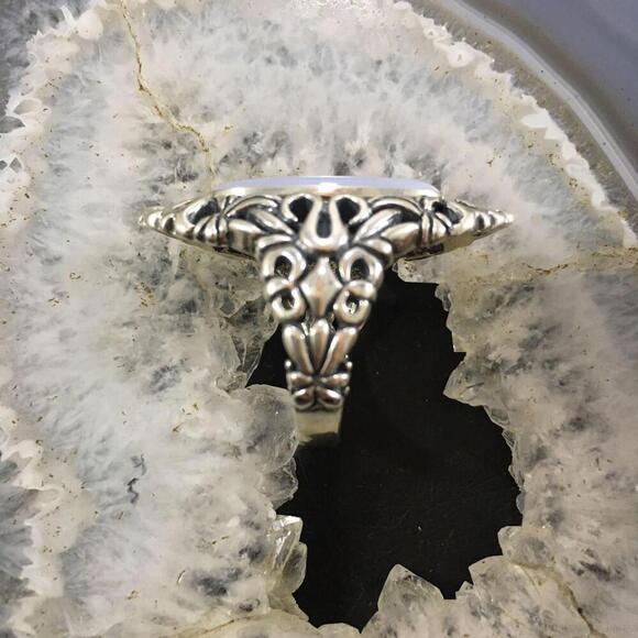Carolyn Pollack Southwestern Style Sterling Oval Blue Lace Agate Ring For Women - Picture 4 of 10